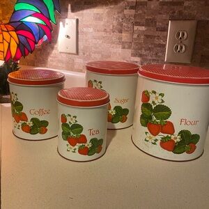 Strawberry Design Kitchen Canister Set